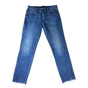 Banana Republic Raw Hem Girlfriend Jean Medium Wash Size 26/2 Relaxed Fit Casual